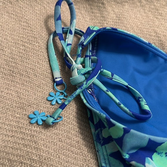 LA HEARTS SIZE LARGE BLUE FLORAL SWIM BOTTOM - Picture 6 of 7